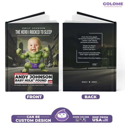 Personalized Baby Hulk Notebook – Funny Superhero Journal with Custom Photo & Name